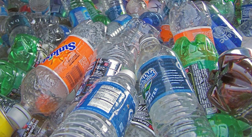 Can the plastic caps on water or soda bottles be recycled?