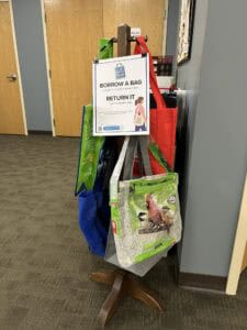 Borrow-A-Bag station at Cuyahoga County Solid Waste District, in support of BYOBags